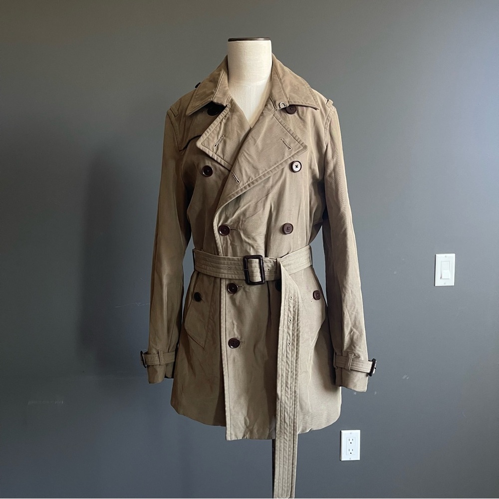 Banana Republic Vintage Khaki Double-Breasted Trench Coat Old Money Capsule Prep